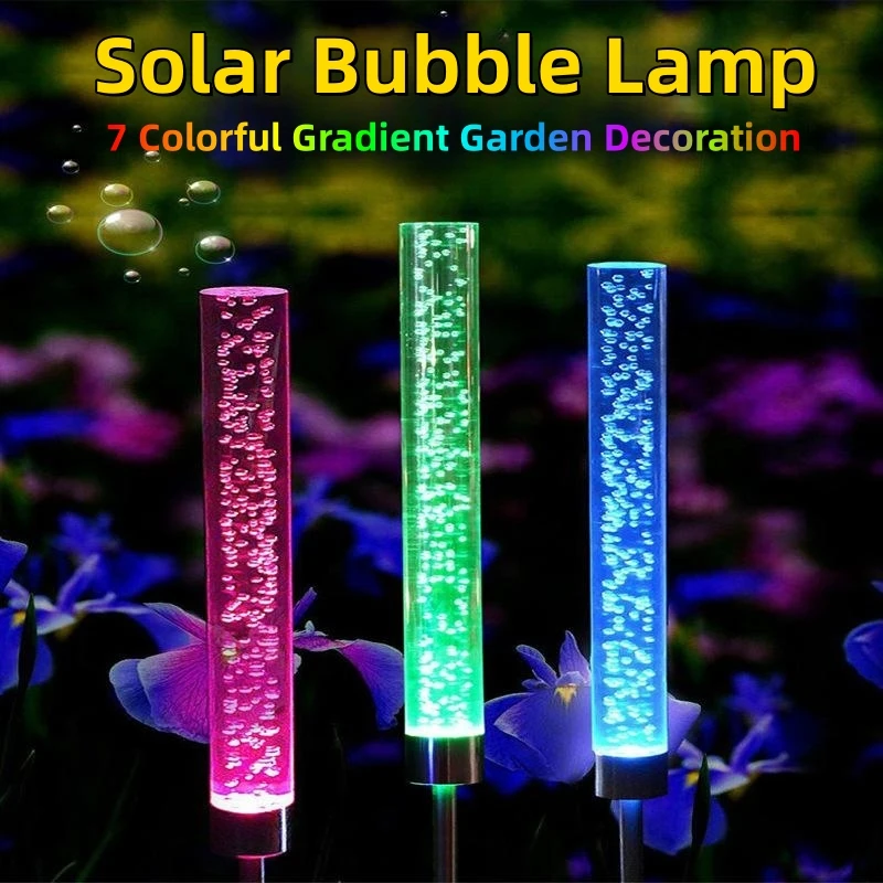 Waterproof Solar Bubble Garden Light Decoration Rgb Color Gradient Outdoor Courtyard Yard Landscape Ground Insertion Lawn Lamps