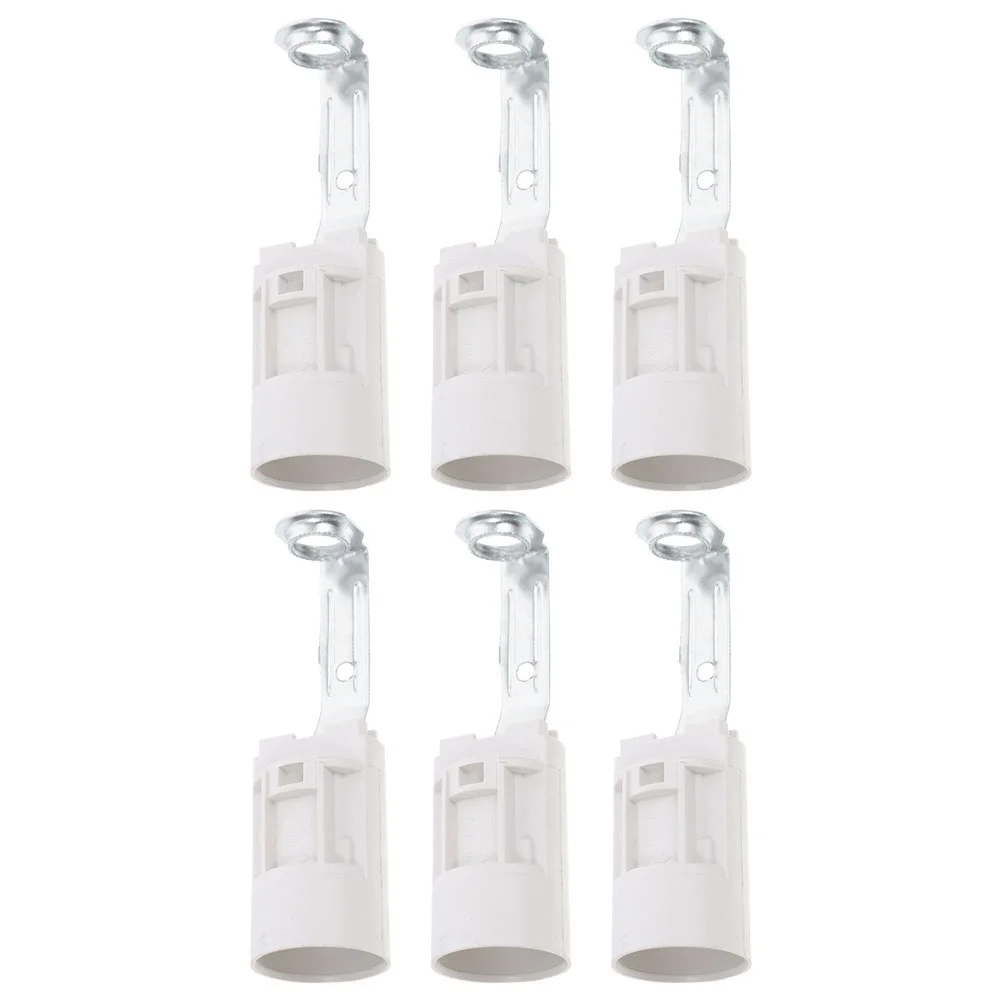 

6 Pcs Lamp Holder Light Bulb E14 Sockets Zinc Alloy Fixture Parts