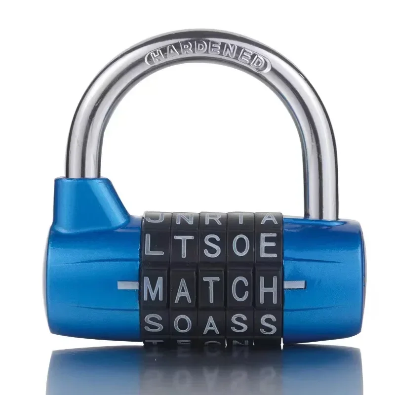 

5 Letter Code Combination Suitcase password lock Blue Alphabet lock gym locker door combination padlock English alphabet lock