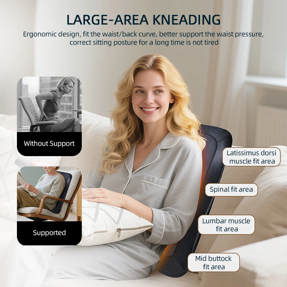 Back Massager Walk Up and Down Massage 3D Bionic Massage Head Full Body Massager Neck Shoulder Waist Rolling Pad Wireless Use