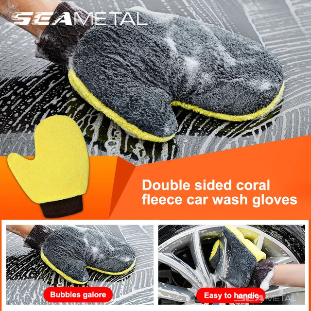 SEAMETAL Paint Cleaner Microfiber Chenille Car Wash Glove Auto Cleaning Mitt Gloves Home Duster Car Care Products 1