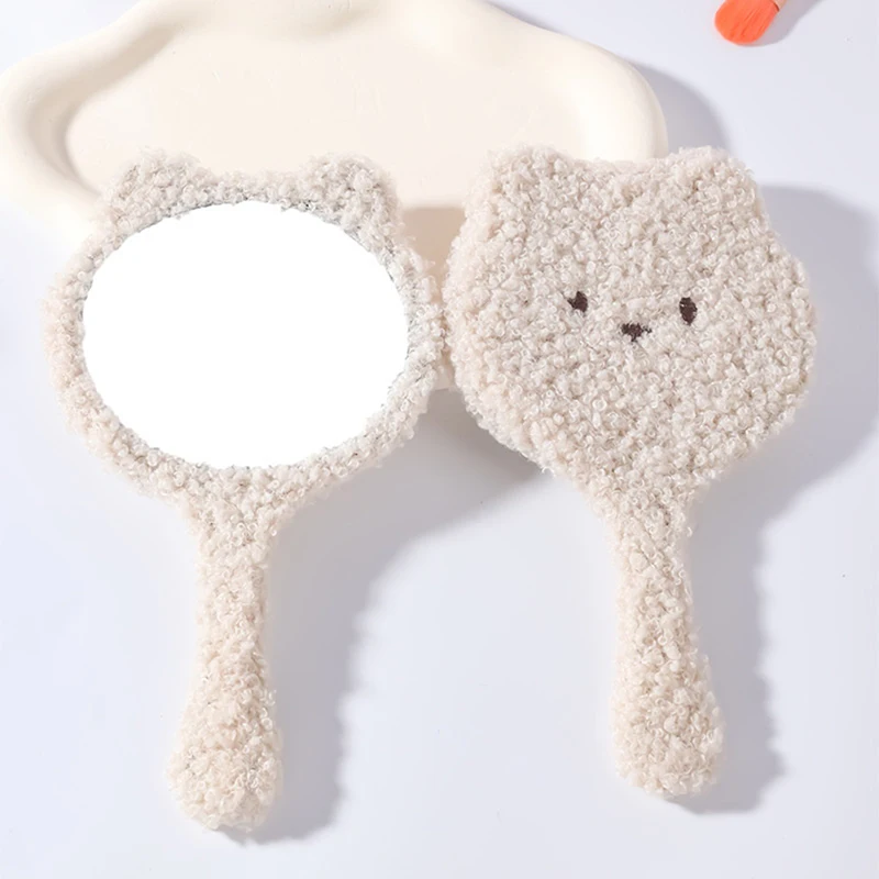 봉제 곰 휴대용 거울 애니메이션 소녀 봉제 장식 거울, 카와이 생일 액세서리 선물 장난감, 1PC