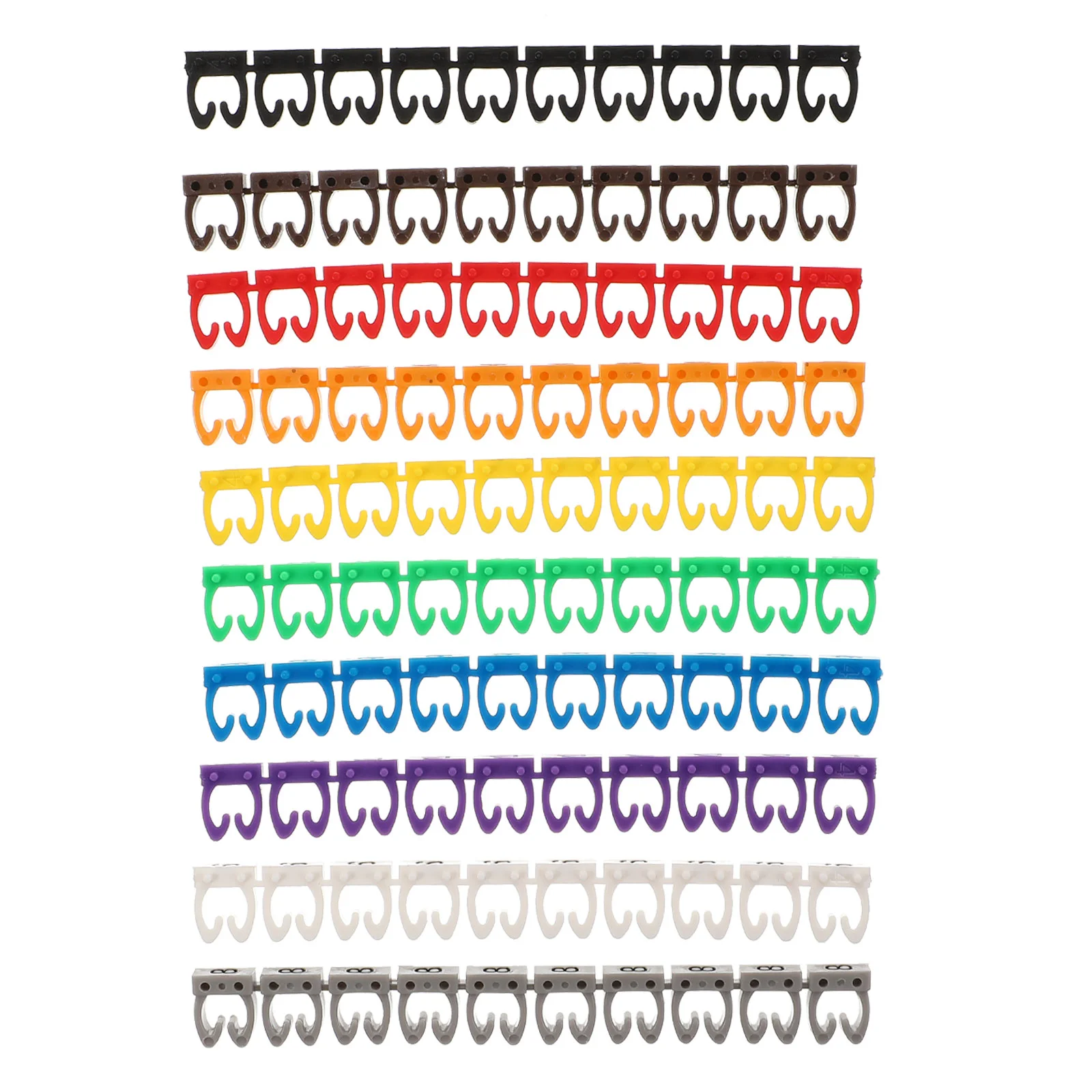 

100 Pcs Number Tube Cable Management Color Label Cord Identification Tags