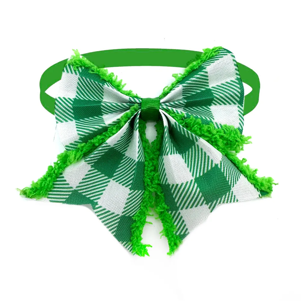 50/100pcs Dog Neckties Bowties ST Patrick's Day Clover Dog Cat Bows Pet Puppy Bow Tie Dog Grooming Accessories Green Bows 6