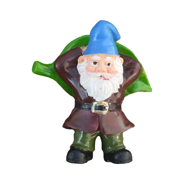 Gnome Törpe Művészet Szobrok Vicces Miniatűr Kültéri Figura Dísz Gyanta Dekorációs Kellékek Kézműves Kerti Gyep Tornáchoz - Image 4