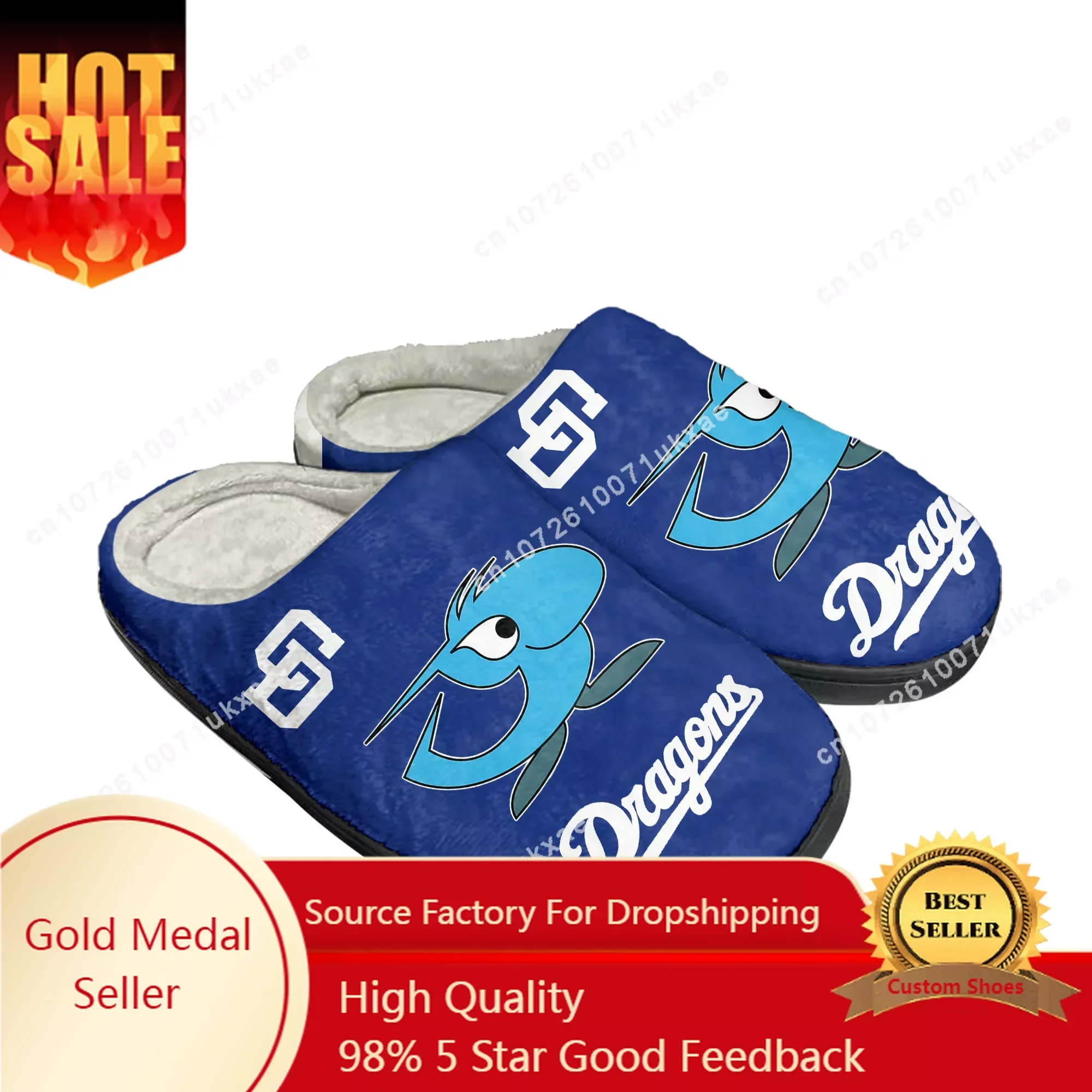 ドラゴンズ Chunichi Dragons baseball Home Cotton Slippers Mens Womens Plush Bedroom Casual Keep Warm Shoes Thermal Indoor Slipper DIY