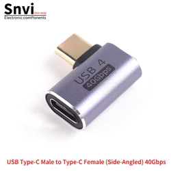 USB - C Male to Female 90 - Degree L - Shaped Thunderbolt Data Extension Adapter (Female Side  Angled)