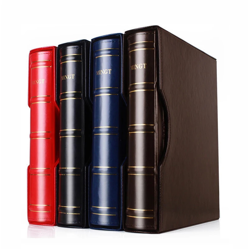 PU Leather A4 Stamp Collecting Storage Sheet Binder with Slipcase Paper