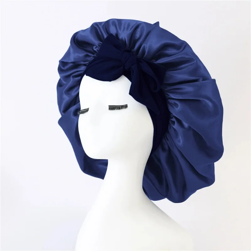 Silk Bonnet Satin Bonnet Adjustable for Women Sleeping Hair with Tie Night Sleep Cap Scarf Wrap for Curly Hair