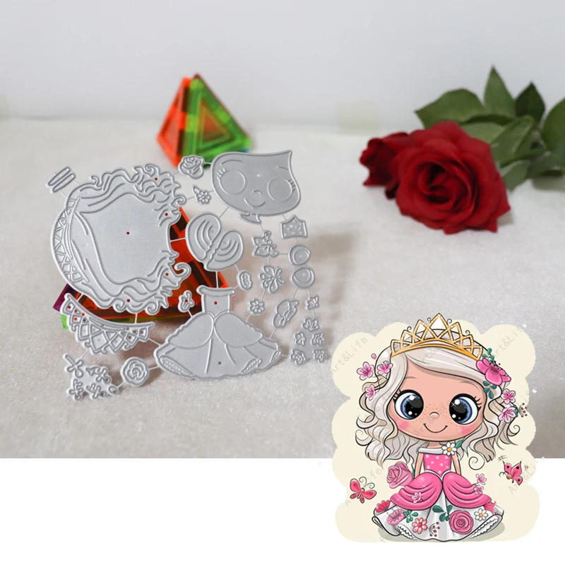 

2023 New Metal Cutting Dies Princess Big Eyes Girl Stencils Die Cut for DIY Scrapbooking Album Paper Card Making Handicrafts
