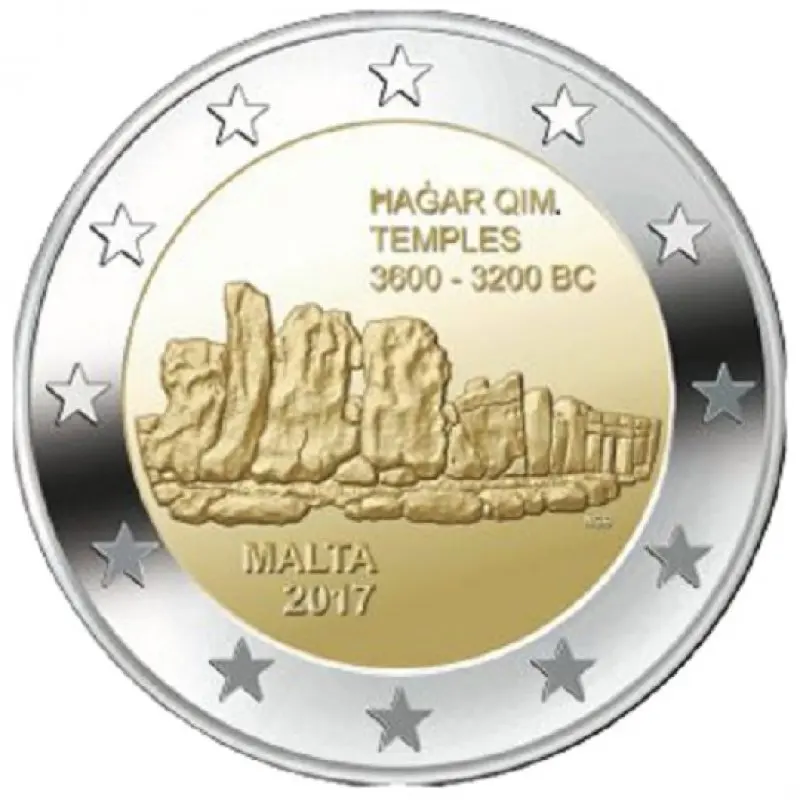 Malta 2017 Hazam Temple 2 Euro Moneta Commemorativa Bicolore