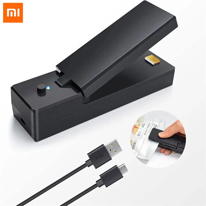 Xiaomi Charge Sealer Bag Plastic Package Sealer Heat Food Close Bags Portable Sealing Machine Thermal Bag Sealer Storage Food