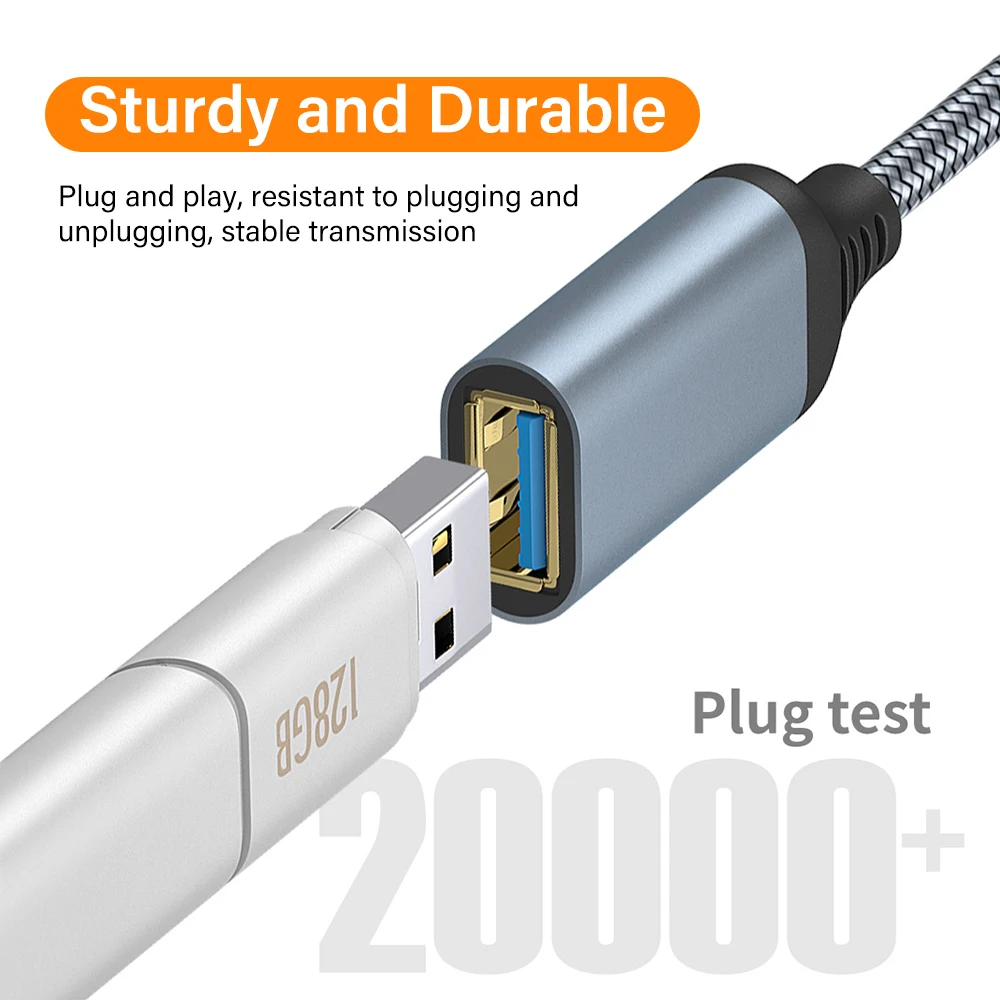 High-Speed USB 3.0 Extension Cable - Male to Female, Various Lengths Available