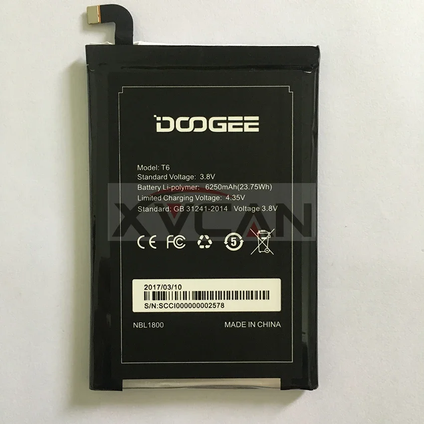 

Original HomtomHT6 DOOGEET6 Battery 6250mAh New Replacement accessory accumulators For Homtom HT6 & DOOGEE T6 Cell Phone