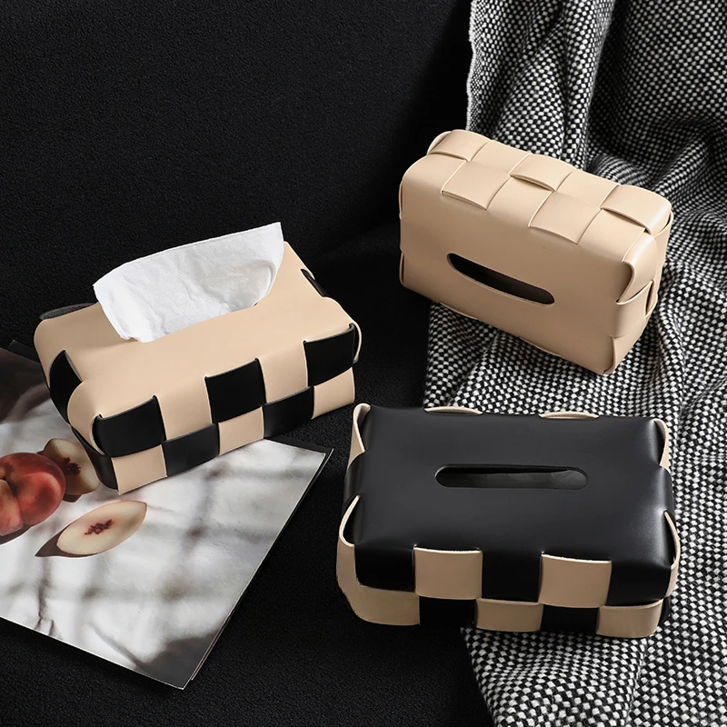 

Ins style chessboard checkerboard tissue box, light luxury and high-end feel, home cream style paper suction, medieval car