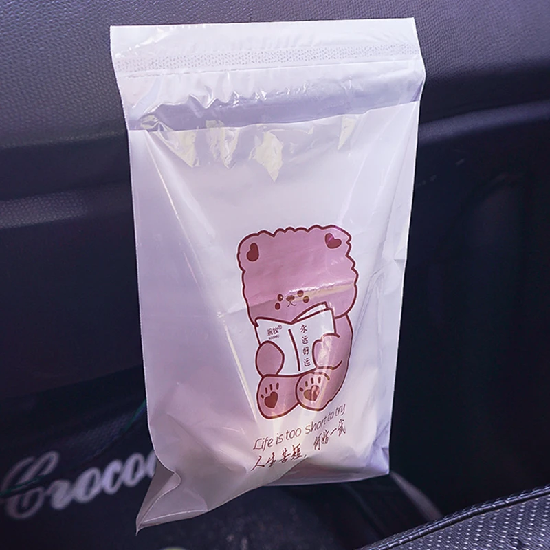 Cute Car Stick Disposable Bin Bag Household Stick On Traceless Garbage Cleaning Bag Portable And Odorless 30Pcs/Wrap trash bags disposable trash bags garbage bags