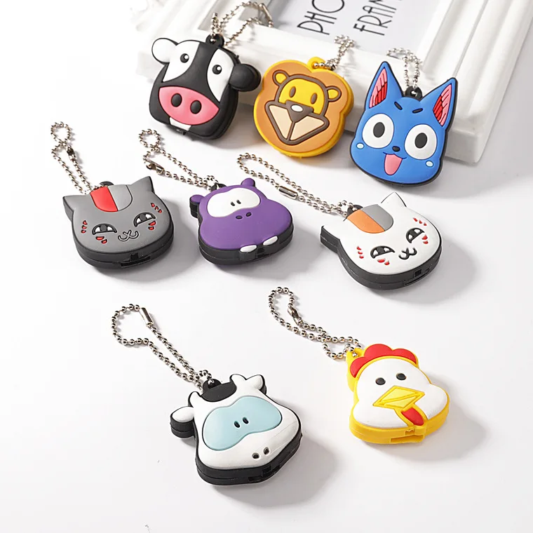 Keychain Case Cover LED Light PVC Silicone Key Ring Cap
