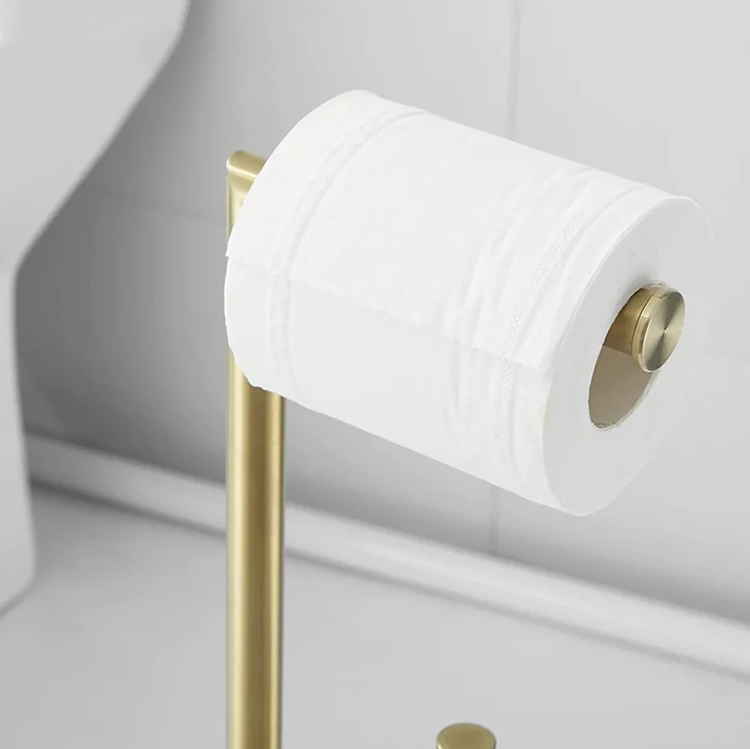 Standing Toilet Paper Holder Brass - Bodugi standing toilet paper holder brass