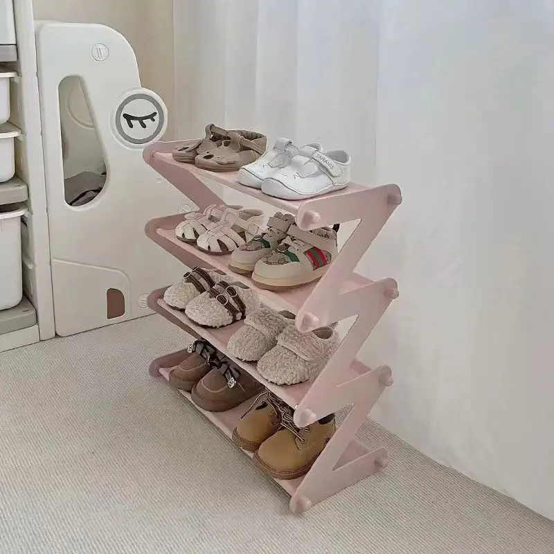 Shoe Rack Simple shoe rack storage cabinet shoe box storage layered assembly Z-shaped rack folding rack small rack
