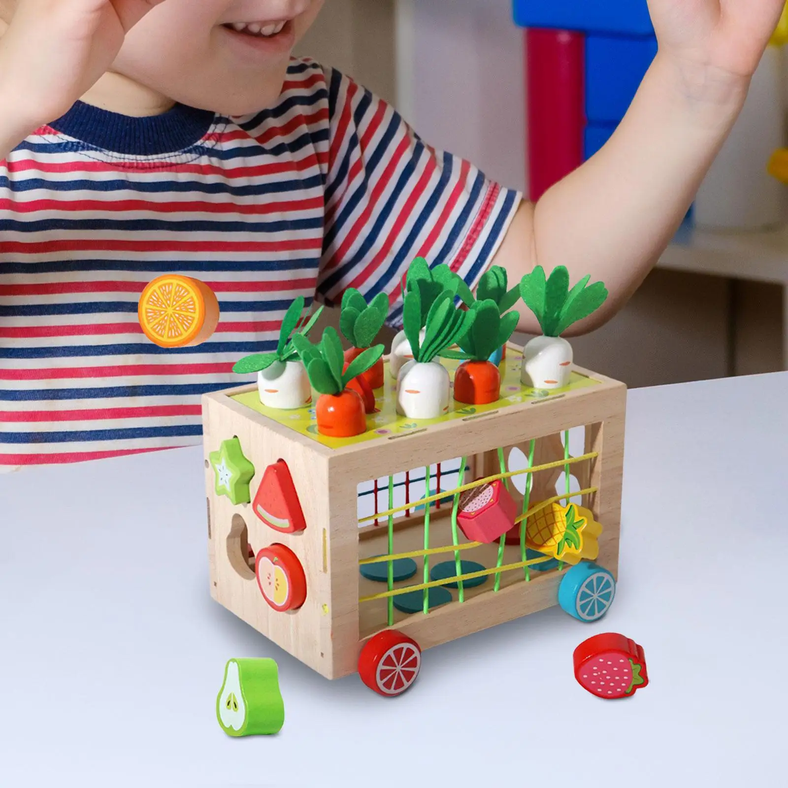 

Wooden Activity Learning Cube Early Developmental Activity Cube Gift Set for Baby Girls Boys Birthday Gift Children Kids