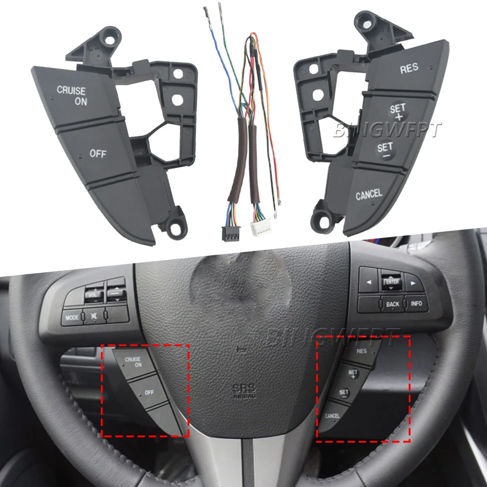 Pulsante Originale Di Alta Qualità Per Mazda 3 Bl Mazda Cx5 Cx-7 2011-2015 Interruttore Di Controllo Della Velocità Del Volante