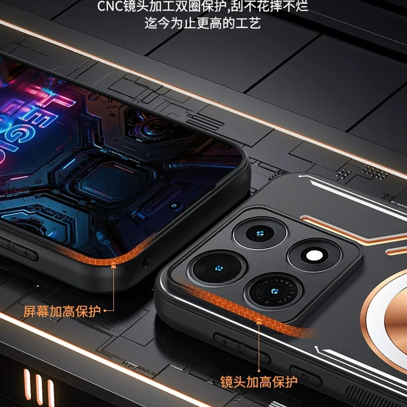 Graphene Cooling Metal Magnetic Phone Case with Red Copper Heat Dissipation Cover