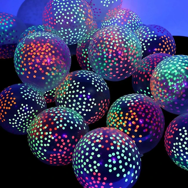 10pcs Fluorescent Neon Latex Balloon Dots Love Stars Happy Birthday Glowing  Balloons Wedding Party Decor Luminous Latex Balloons - AliExpress