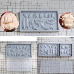 Hair Silicone Mold 3.5cm Face Decoration Polymer Clay Tool DIY Ultra Light Clay Cartoon Doll Hair Model Making Hand Mold Tool
