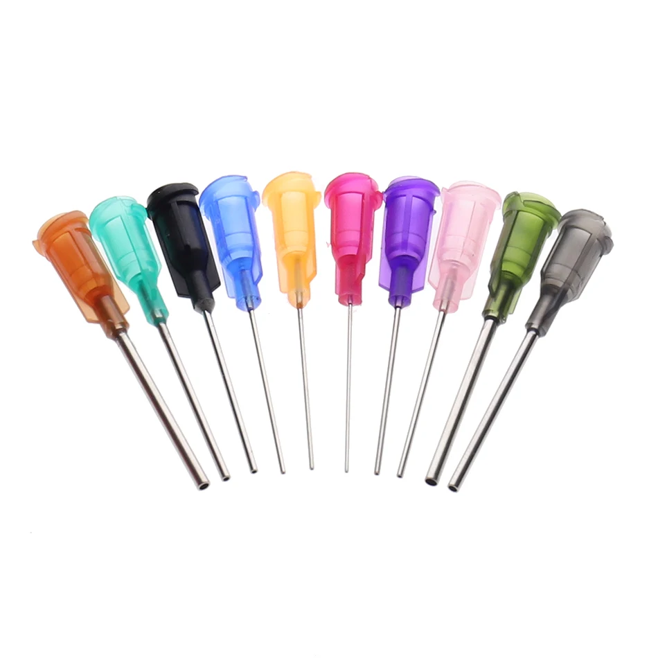 100pcs/lot 14G X 43mm Precision passivated S.S. Dispense Tip with PP Safetylok hub, glue dispenser needles