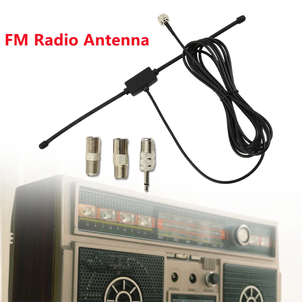 DAB FM 라디오 안테나, ABS 소재 FM 다이폴, 공중 오디오 플러그 커넥터, 스테레오 리시버, 쉬운 설치, 300cm, 4 개