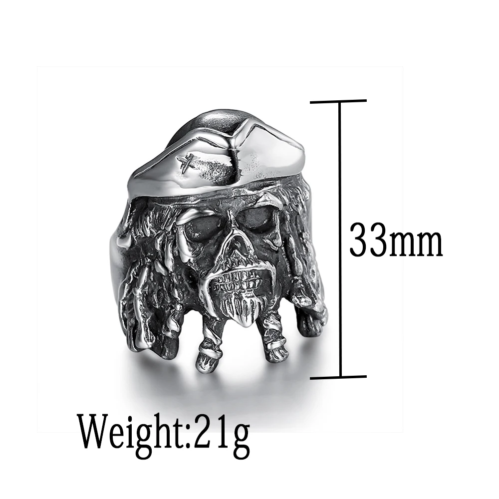 Anello Acciaio Inox Oakky Anello Uomo OAKKY Stile Gotico Con Teschio