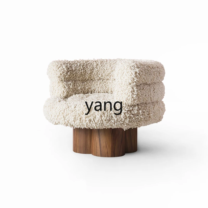 

CX Light Luxury Lamb Wool Leisure Chair round Retro Living Room Sofa