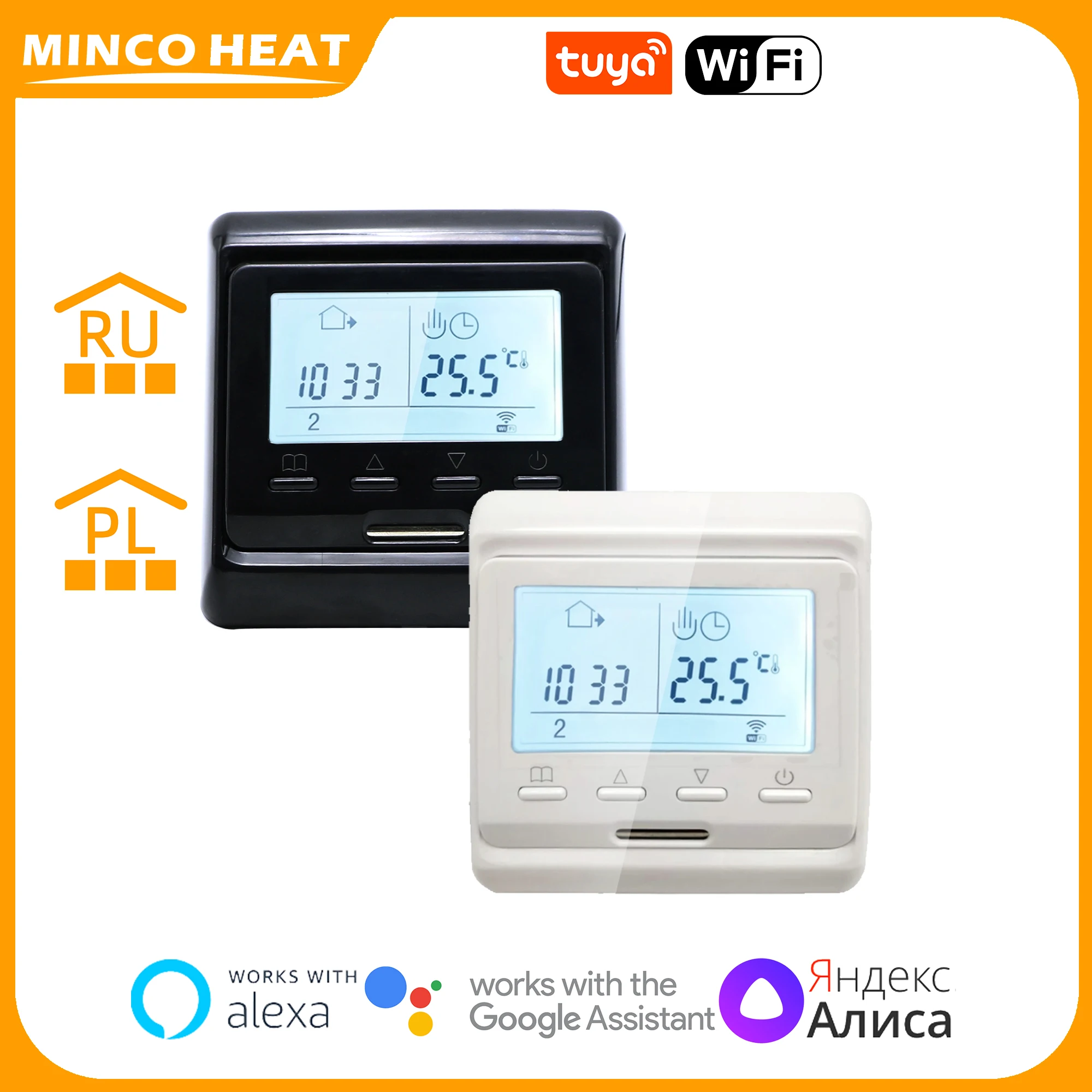 MK60E อุ่น Controllor โปรแกรม Tuya สมาร์ท WiFi Thermostat Heating เชื่อมต่อได้อย่างรวดเร็ว 1