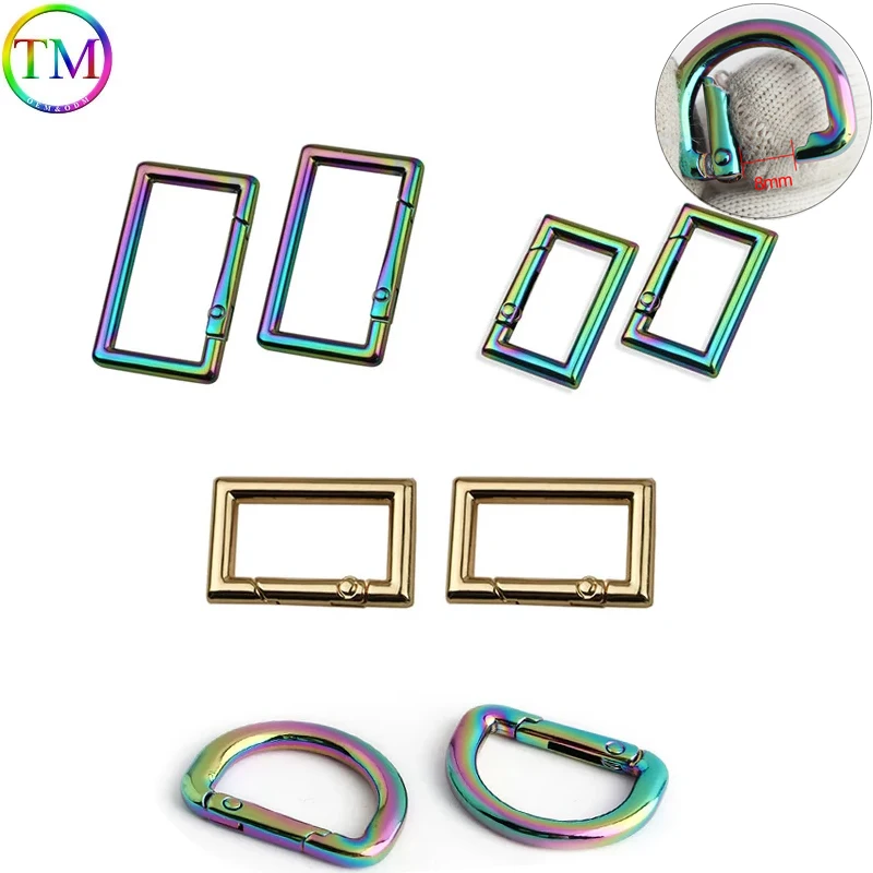 25/38mm Metal Square Spring Ring Openable Belt Ring Buckle Ziny Alloy O Ring D Ring Buckle Bag Strap Buckle For Diy Handbag