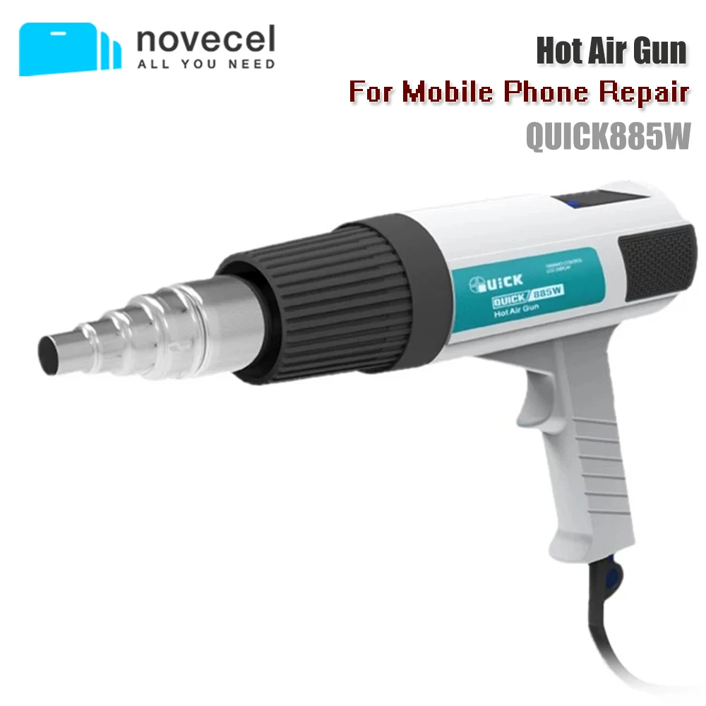 Quick 885w Hot Air Gun Variable Temperature Lcd Display Heat Gun For