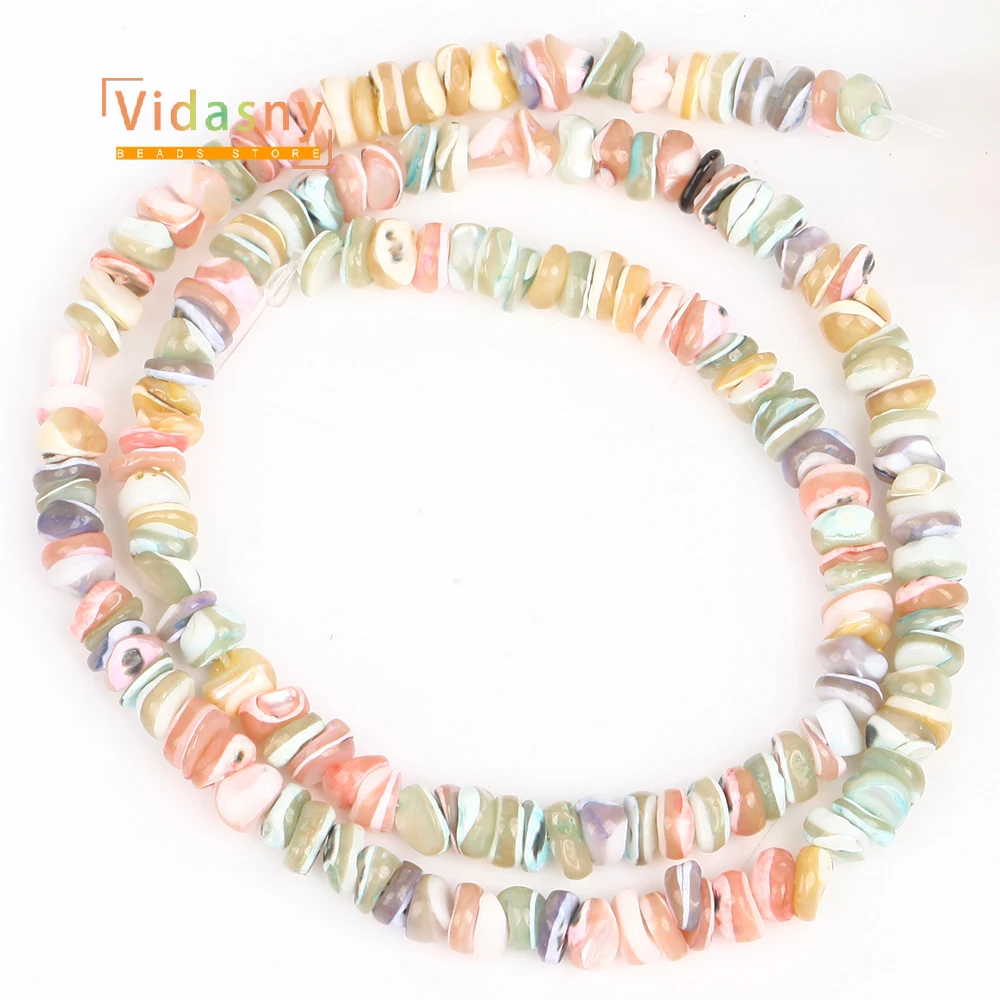 5mm Natürliche Shell Licht Mehrfarbig Medium Loch Runde Perlen Perlen Für Schmuck Machen Diy Halskette Zubehör Lose Perlen 15 zoll