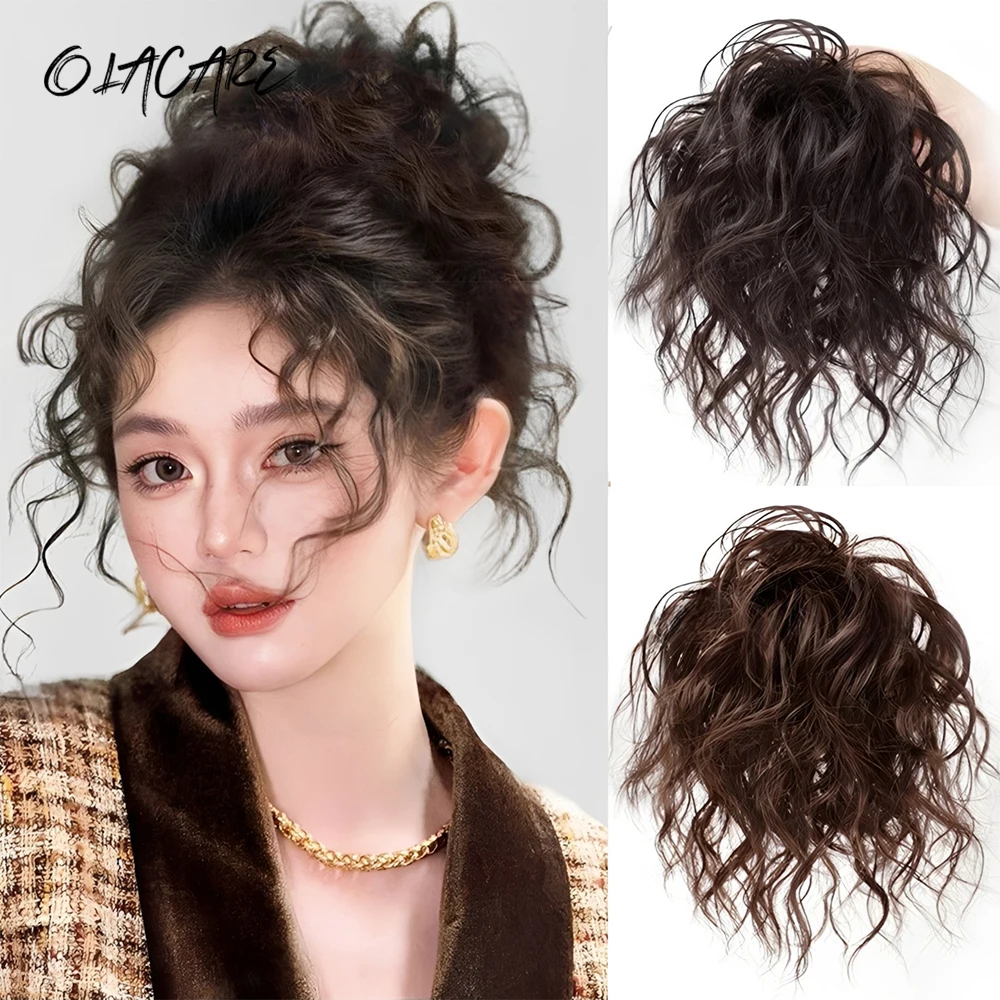Synthetic Curly Hair Bun Wig for Women Daily Party Use