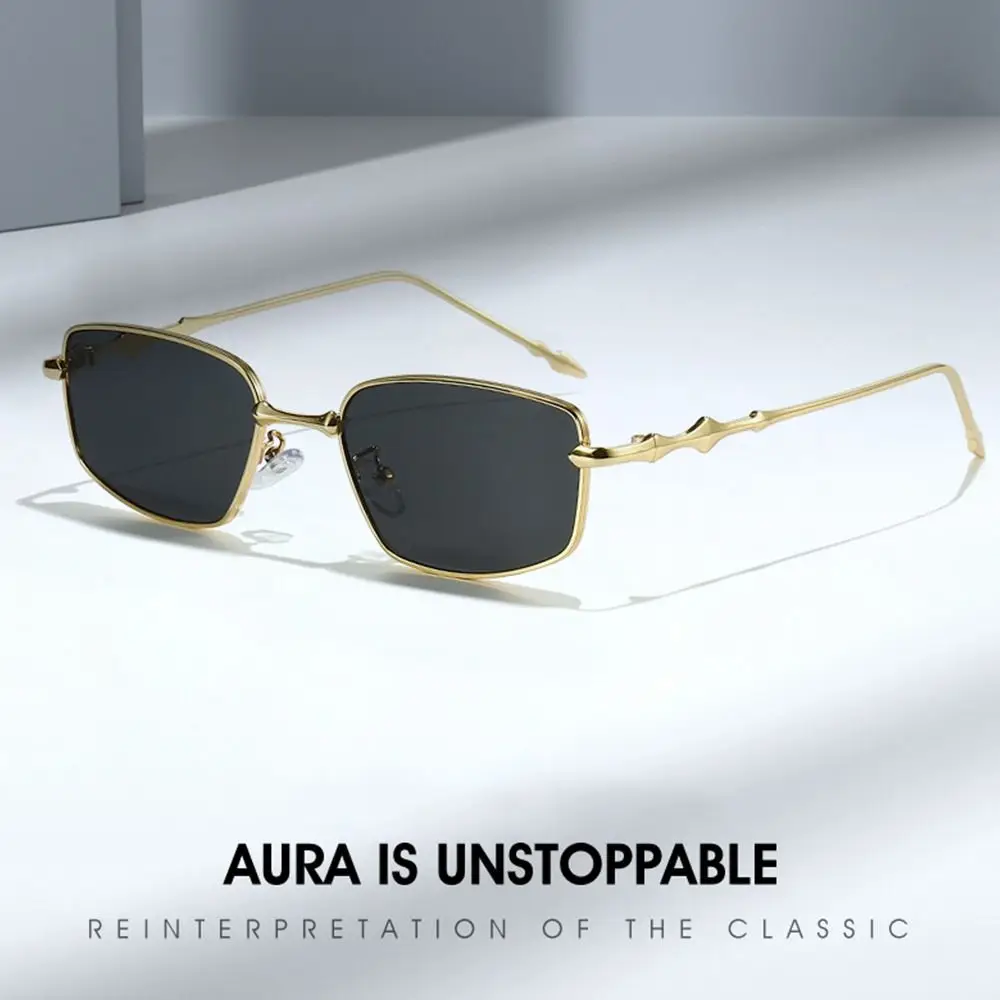 Anti Blue Light Irregular Square Shades with Metal Frame High-End Small Square Sunglasses Vintage Eyeglasses Frames