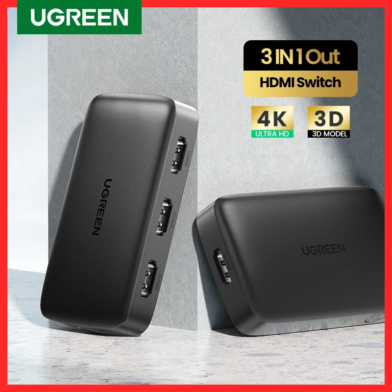 Ugreen Switch Hdmi Per Xiaomi Mi Box 3 In 1 Out Switcher Hdmi 4K/30Hz Per Tv Box Switch Ps4 Hdmi 4K Con Controller Cavo Hdmi