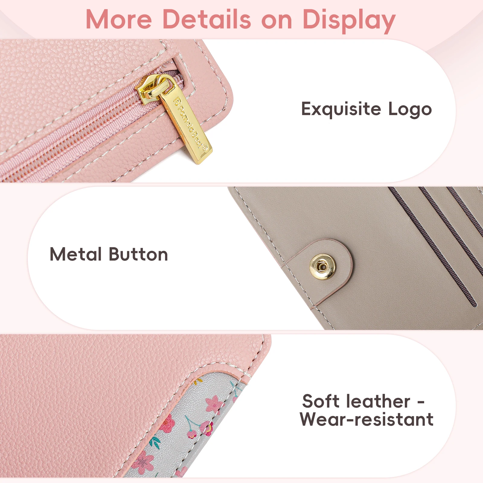 Pomelo Best Womens Wallet Soft Small Coin Purse - Stylish Bifold RFID Blocking with Zipper Coin Pocket ID Window Lightweight 5