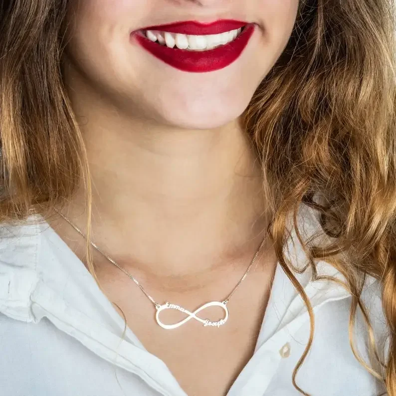 

Customize Infinite Name Necklace for Women Personalized Summer Stainless Steel Custom Choker Chain Jewelry Friend Gift