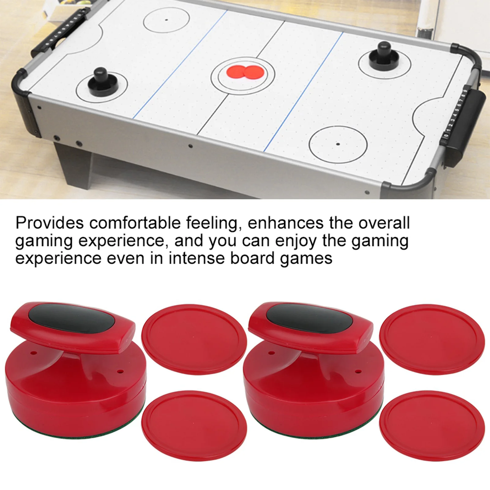 ZK30 Hockey Game Table 94MM Slider Pusher Set with 4 Pucks Accessories Large Size Hockey Puck