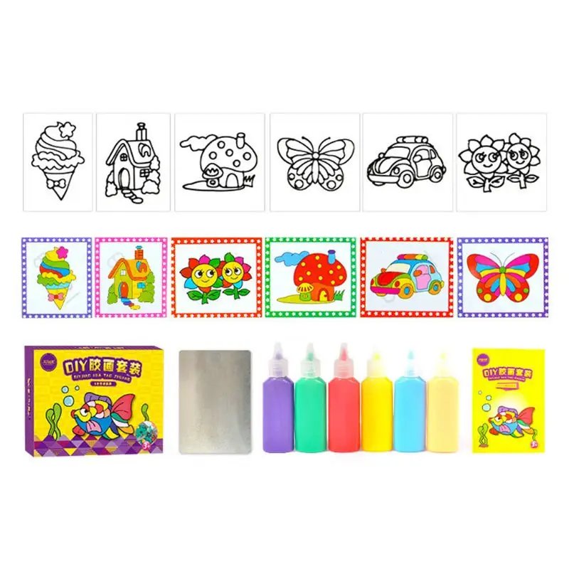 

Kids DIY Drawing Cartoon Glue Tempera Painting Kindergarten Educational Art