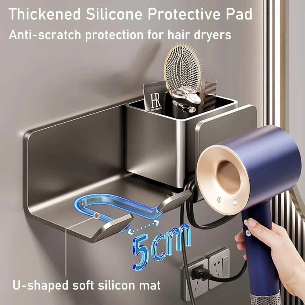 Hair Dryer Holder for bathroom， Cradle Straightener Stand Hairdryer Organizer Blower Holder Shelf，Bathroom Accessories 2