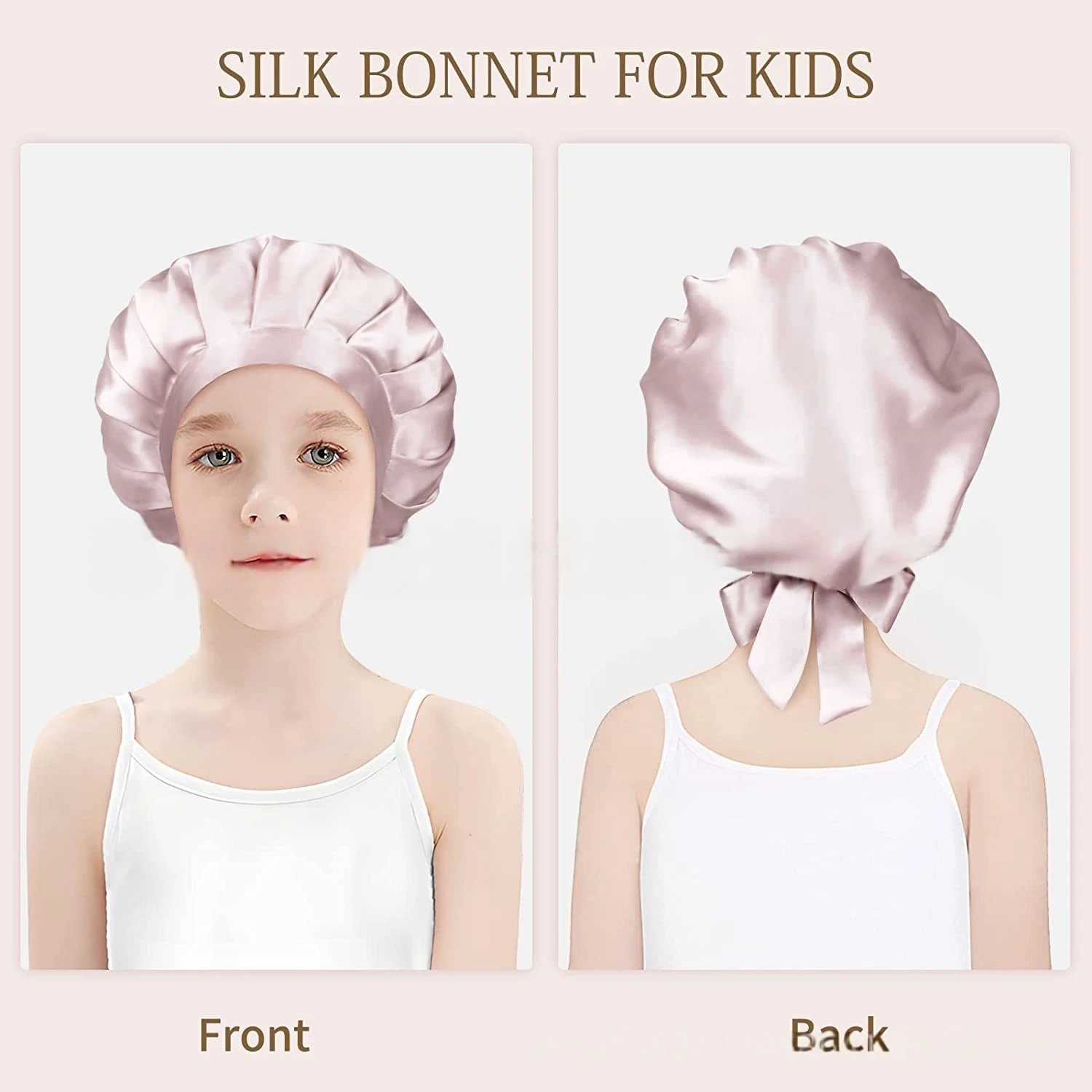 Mulberry Silk Bonnet For Kids Silk Bonnet for Sleeping Baby Hair Bonnets for Curly Hair Girls Boys with Adjustable Tie