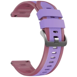 Dual - Color Silicone Watch Strap Replacement - Premium Quality Bracelet - 22mm Universal (1 - Purple Wine Red)