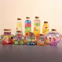 2X Iron Tower/Heart/Bear/Gourd/Cat Wishing Bottle With Cork Plastic Bottle Candy Box Transparent Empty Message Lucky Star Bottle 1