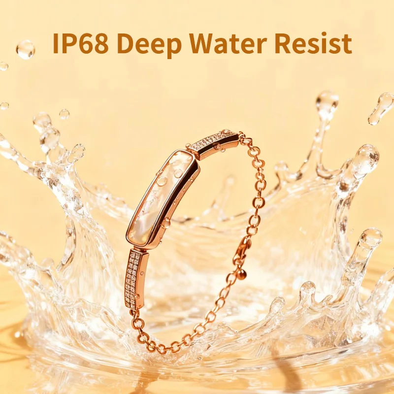 A01 심박수 혈중 산소 스포츠 수면 모니터링 스테인리스 스틸 IP68 방수 패션 명품 여성용 스마트 팔찌