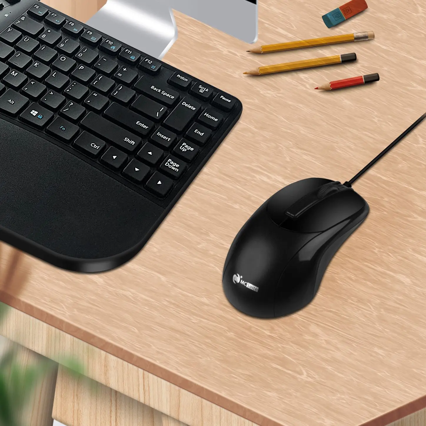 Matte Black PS2 Gaming Mice Para Notebook