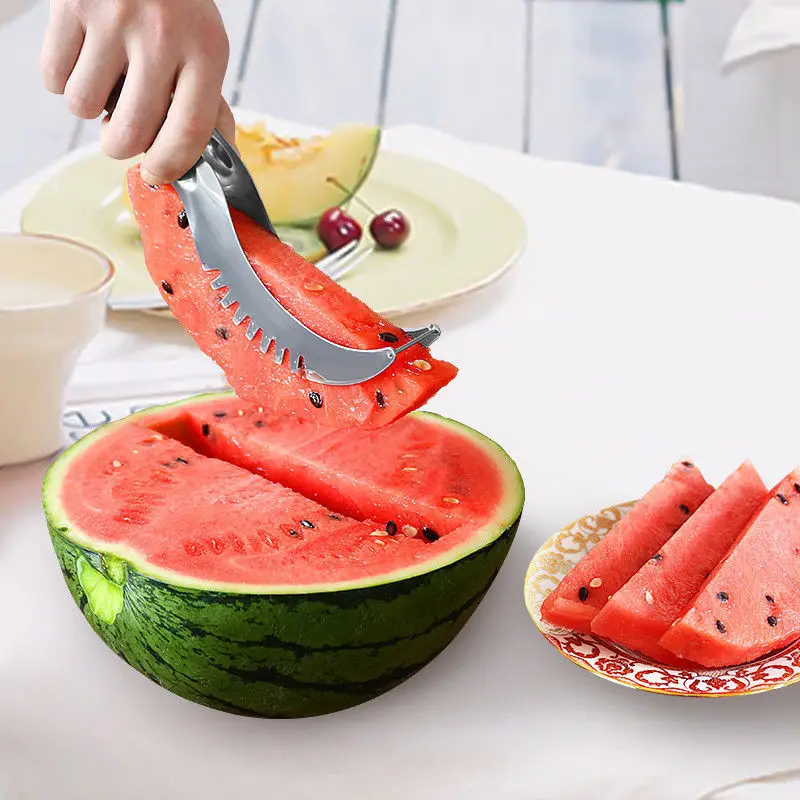 Watermelon Slicer Stainless Steel Windmill Watermelon Cutter Kitchen Fruit  Slicer Cutter Tool Watermelon Digger Fruit Divider